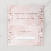 Blush Pink & Rose Gold Reservierte Hochzeitssitze Platzkarte (Außenseite Aufgefaltet)