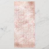 Blush Pink Rose Gold Succules Wedding Menu Menükarte (Rückseite)