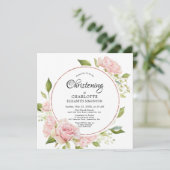 Blush Pink Rose Gold Wasserfarben Christine Einladung (Stehend Vorderseite)