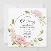 Blush Pink Rose Gold Wasserfarben Christine Einladung (Vorderseite)
