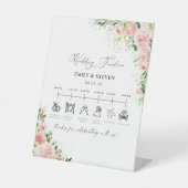 Blush Pink Rose Gold Wedelzeitsigne Sockelschild (Vorderseite)