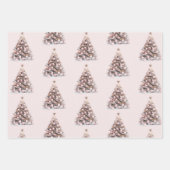Blush Pink Rose Gold Weiße Pfefferminzen Weihnacht Geschenkpapier Set (Vorderseite 2)