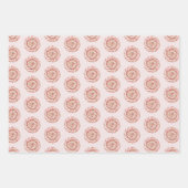 Blush Pink Rose Gold Weiße Pfefferminzen Weihnacht Geschenkpapier Set (Vorderseite)