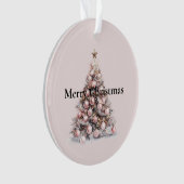 Blush Pink Rose Gold Weißer Weihnachtsbaum Ornament (Vorderseite)