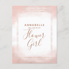Blush Pink & Rose Gold werden Sie mein Blumenmädch Einladung