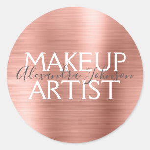 Blush Pink - Rose Goldene Forelle Makeup Artist Si Runder Aufkleber