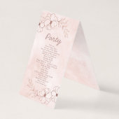Blush Pink & Rose Goldene Hochzeit Programm (Rückseite)