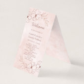 Blush Pink & Rose Goldene Hochzeit Programm (Vorderseite)