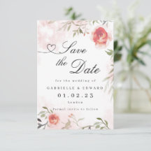 Blush Pink Rose Hochzeit Speichern Sie das Datum