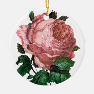 BLUSH PINK ROSE KERAMIK ORNAMENT