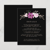 Blush Pink Rose Lila GoldWedding Gastdetails Begleitkarte (Vorne/Hinten)