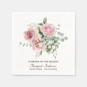 Blush Pink Rose Memorial Serviette (Vorderseite)