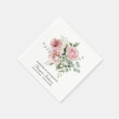 Blush Pink Rose Memorial Serviette (Ecke)