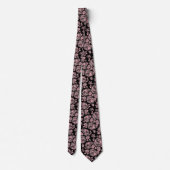 Blush Pink Rose Muster Neck Tie Krawatte (Rückseite)