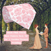 Blush Pink Rose Muster Neck Tie Krawatte