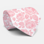 Blush Pink Rose Muster Neck Tie Krawatte (Gerollt)