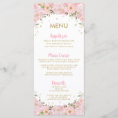 Blush Pink Rose Peony Wedding Menu Programm (Vorderseite)