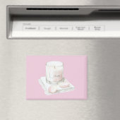 Blush pink rose petals candle magnet (In Situ (Geschirrspüler))
