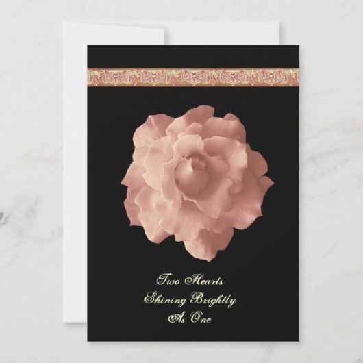 BLUSH PINK Rose Petals Hochzeit Einladung (Rückseite)