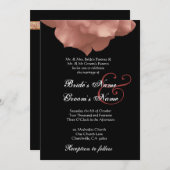 BLUSH PINK Rose Petals Hochzeit Einladung (Vorne/Hinten)