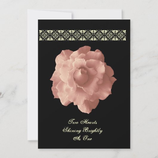 BLUSH PINK Rose Petals Hochzeit Einladung (Rückseite)