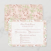 Blush Pink Rose Vintage Wedding RSVP Reply Einladung (Vorne/Hinten)