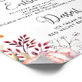 Blush Pink Rose Wasserfarbe Blumenmenüs Poster (Ecke)