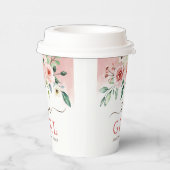 Blush Pink Rose Wasserfarbe Girl Babydusche Pappbecher (Rechts)