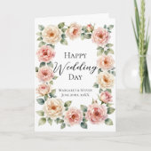 Blush Pink Rose Watercolor Wedding Congratulations Karte (Vorderseite)