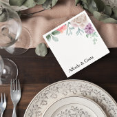 Blush Pink Rose Wedding Cocktail Napkin Serviette