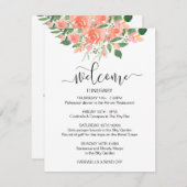 Blush Pink Rose Wedding Gast Willkommen Begleitkarte (Vorne/Hinten)