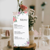 Blush Pink Rose Wedding Menu Card Menükarte
