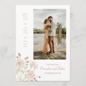 Blush Pink Rose Wedding Modern Save the Date Einladung (Vorderseite)