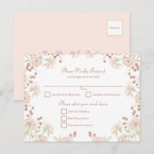 Blush Pink Rose Wedding RSVP Feiertagspostkarte (Vorne/Hinten)
