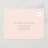 Blush Pink Rose Wedding RSVP Feiertagspostkarte (Rückseite)