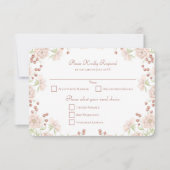 Blush Pink Rose Wedding RSVP Reply Einladung (Vorderseite)