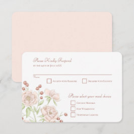 Blush Pink Rose Wedding RSVP Reply Modern Einladung
