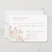 Blush Pink Rose Wedding RSVP Reply Modern Einladung (Vorderseite)
