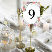 Blush Pink Rose Wedding Table Number Card Tischnummer
