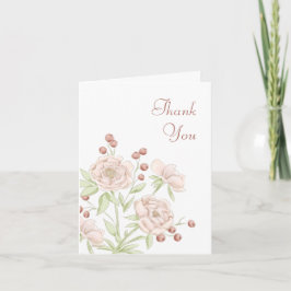 Blush Pink Rose Wedding Thank You Cards Modern Einladung
