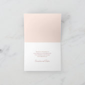 Blush Pink Rose Wedding Thank You Note Card Einladung (Innenseite)