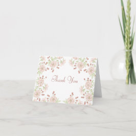 Blush Pink Rose Wedding Thank You Note Card Einladung