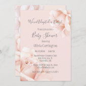 Blush Pink Roses Adoption Script Kinderdusche Einladung (Vorne/Hinten)