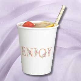 Blush Pink Roses Aquarell Bläserne Baby Dusche Pappbecher