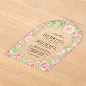 Blush Pink Roses Arch Floral Wedding Acryleinladungen (Ablage )