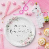 Blush Pink Roses Babydusche Papierplatte Pappteller (Party)