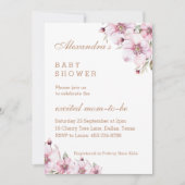 Blush Pink Roses Bloral Baby Dusche Einladung (Vorderseite)