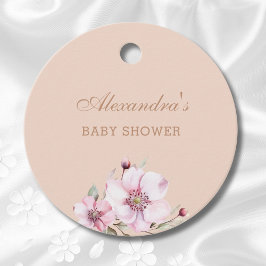Blush Pink Roses Bloral Baby Dusche Vielen Dank Geschenkanhänger