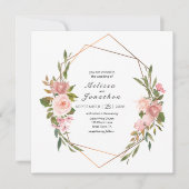 Blush Pink Roses Bloral Wedding Einladung (Vorderseite)