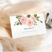 Blush Pink Roses Bloral Wedding Escort Card Platzkarte